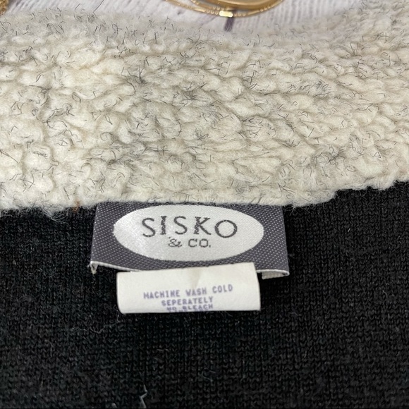 Sisko and Co. Black and White Teddy Sherpa Style Coat - Picture 9 of 12